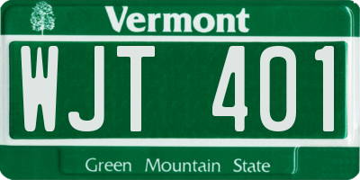 VT license plate WJT401
