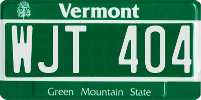 VT license plate WJT404