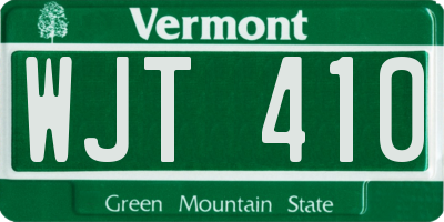 VT license plate WJT410