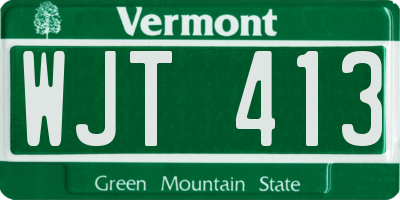 VT license plate WJT413