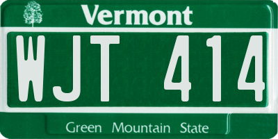 VT license plate WJT414