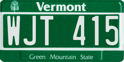 VT license plate WJT415