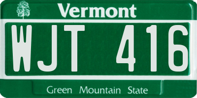 VT license plate WJT416