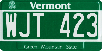 VT license plate WJT423