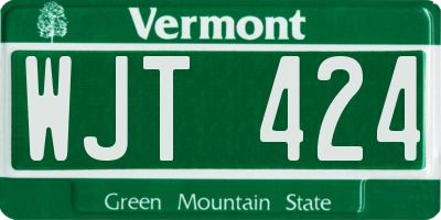 VT license plate WJT424