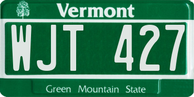 VT license plate WJT427