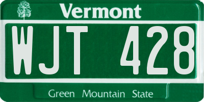 VT license plate WJT428