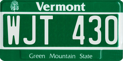 VT license plate WJT430
