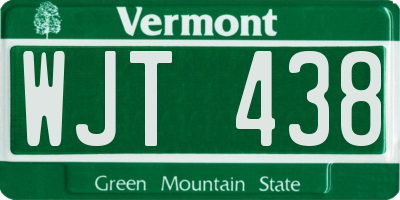 VT license plate WJT438