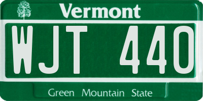 VT license plate WJT440