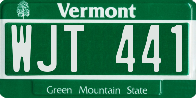 VT license plate WJT441
