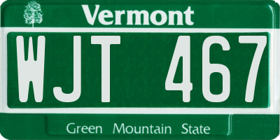 VT license plate WJT467