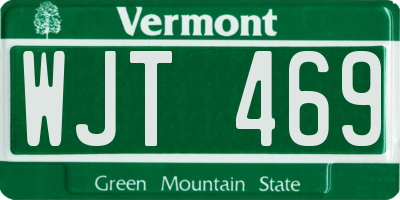 VT license plate WJT469
