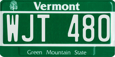 VT license plate WJT480