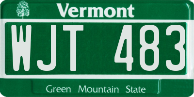 VT license plate WJT483