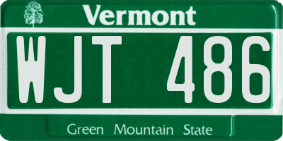 VT license plate WJT486