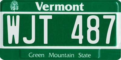 VT license plate WJT487