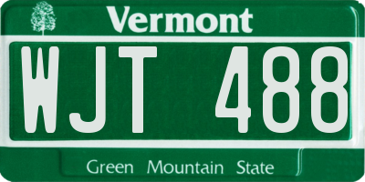VT license plate WJT488