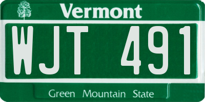 VT license plate WJT491
