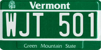 VT license plate WJT501