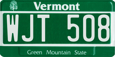 VT license plate WJT508