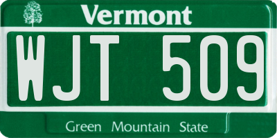 VT license plate WJT509