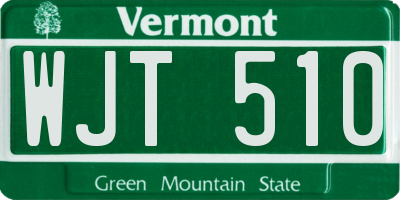 VT license plate WJT510