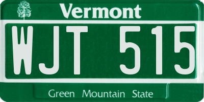 VT license plate WJT515