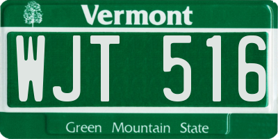 VT license plate WJT516