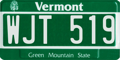 VT license plate WJT519
