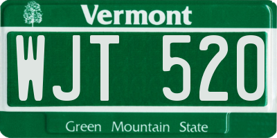 VT license plate WJT520