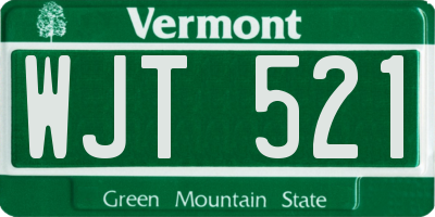 VT license plate WJT521