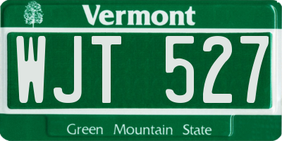 VT license plate WJT527