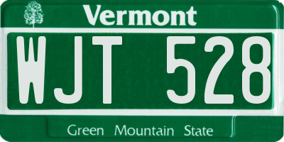 VT license plate WJT528