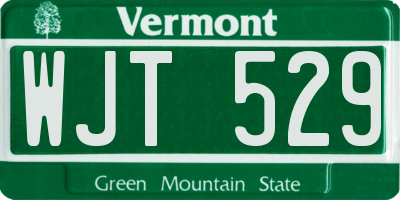 VT license plate WJT529