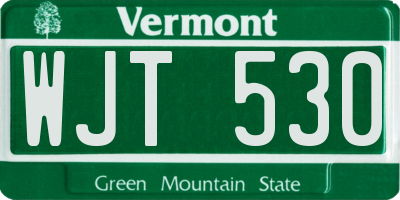 VT license plate WJT530