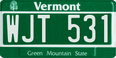 VT license plate WJT531