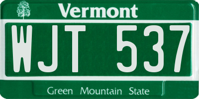 VT license plate WJT537