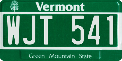 VT license plate WJT541