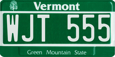 VT license plate WJT555
