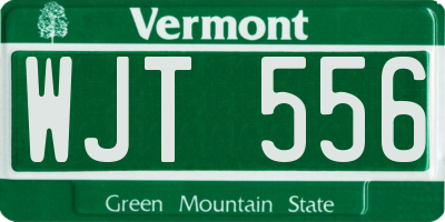 VT license plate WJT556