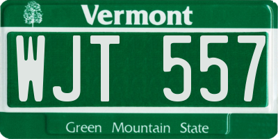 VT license plate WJT557
