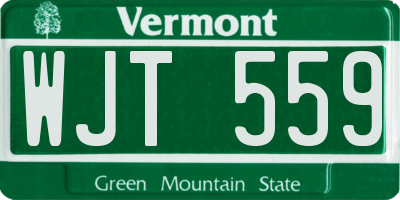 VT license plate WJT559