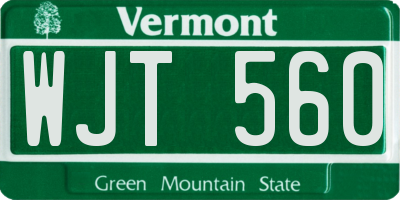 VT license plate WJT560