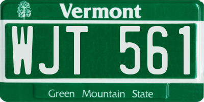 VT license plate WJT561
