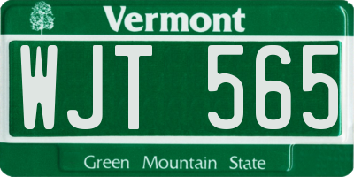 VT license plate WJT565