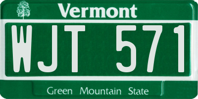 VT license plate WJT571
