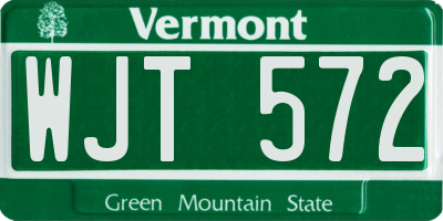 VT license plate WJT572