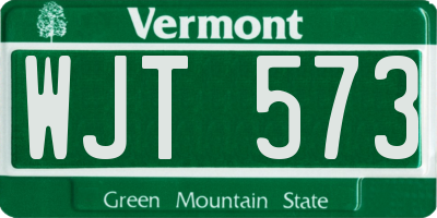VT license plate WJT573