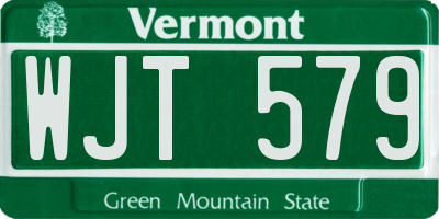VT license plate WJT579